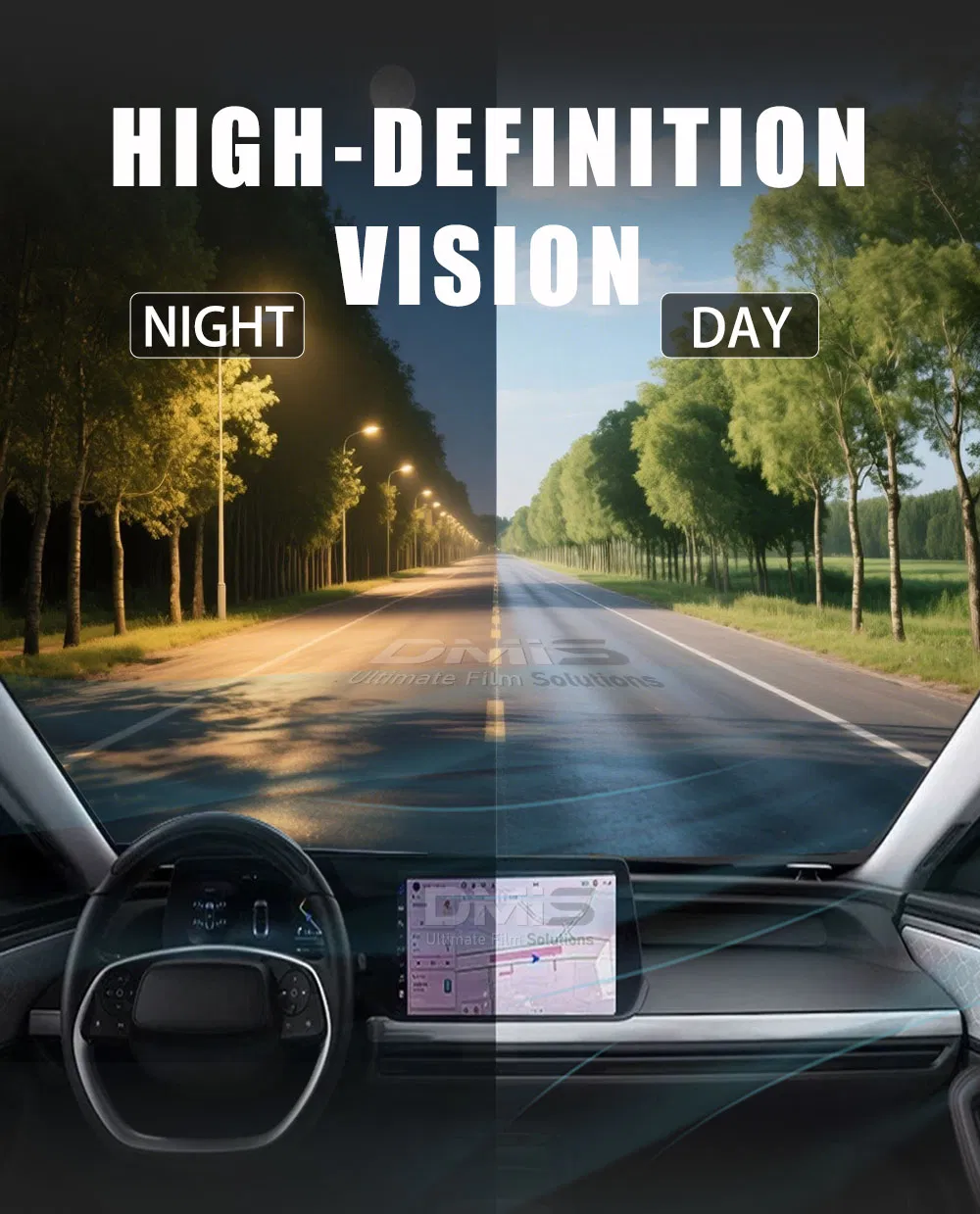 High Clarity Privacy Car Window Film, Hot Melt Process, Anti-UV Film