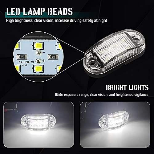 6 белых светодиодных боковых габаритов T-Bull 12-30V