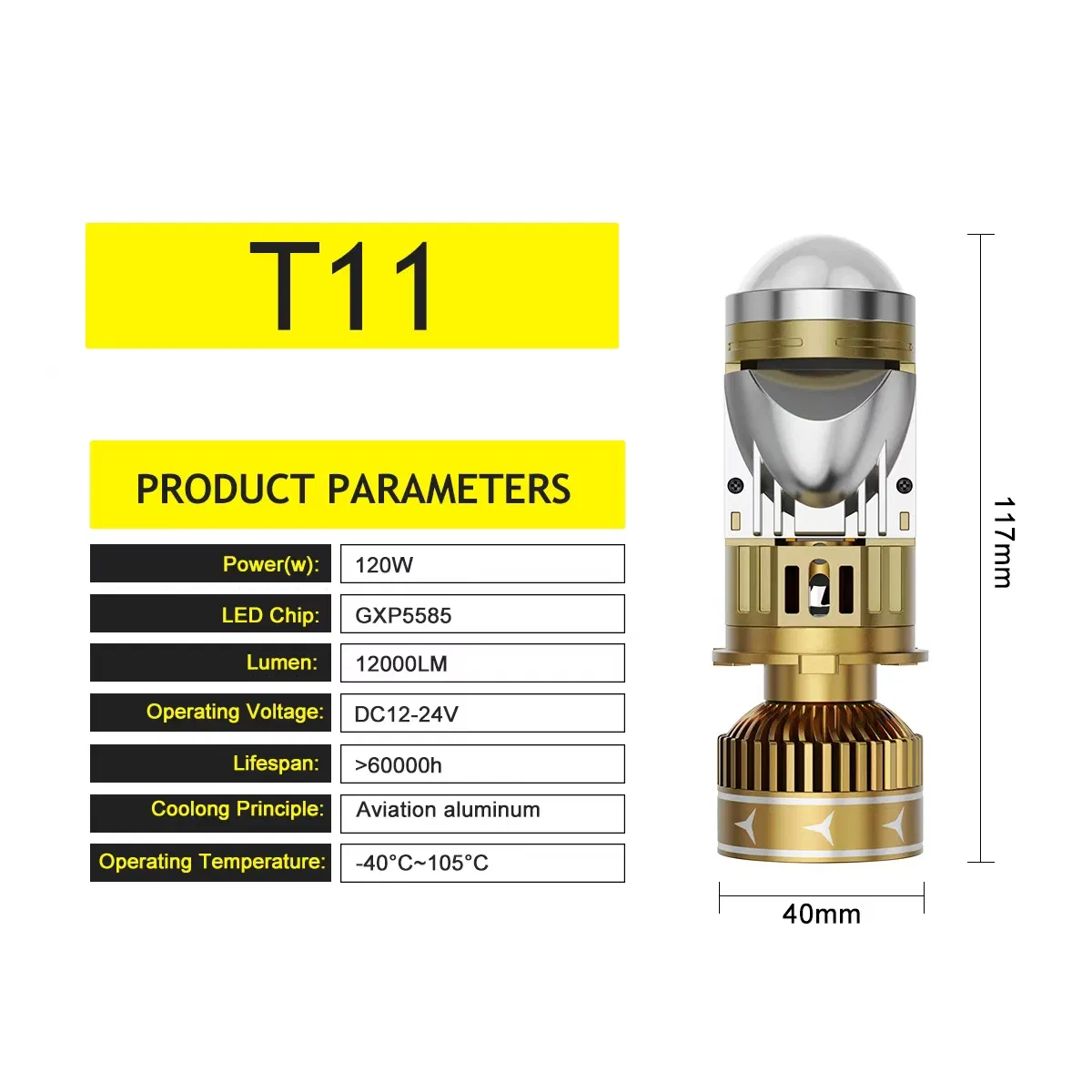 Bkr T11 240W Car Accessories LED Light Auto Headlamp H4 H7 H11 LED Headlights