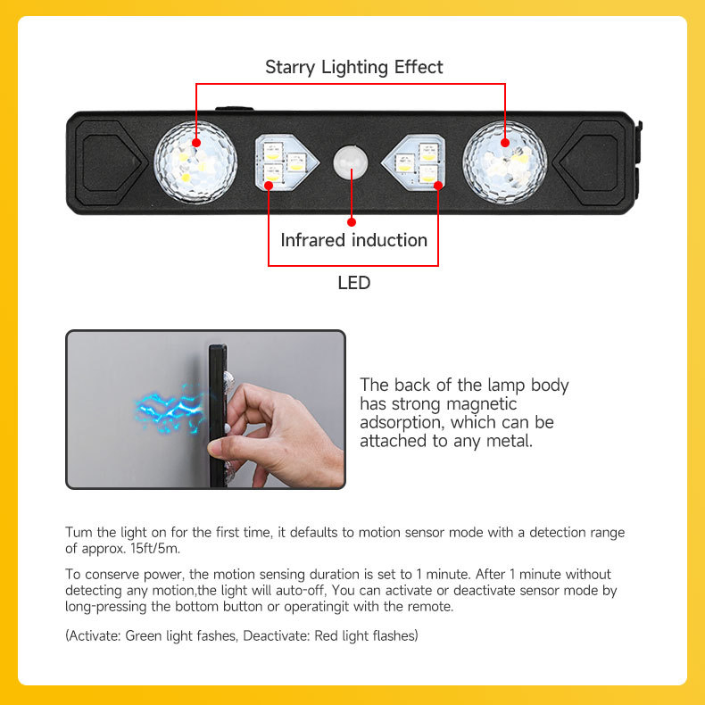 Беспроводная светодиодная подсветка для ног в автомобиле
