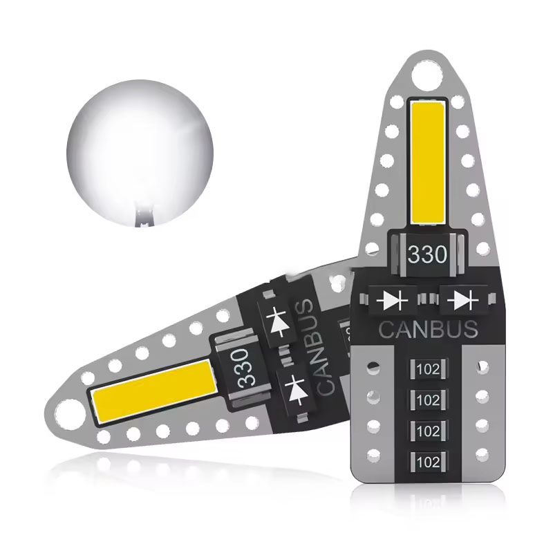 Светодиодные лампы T10 W5W 6000K для салона авто