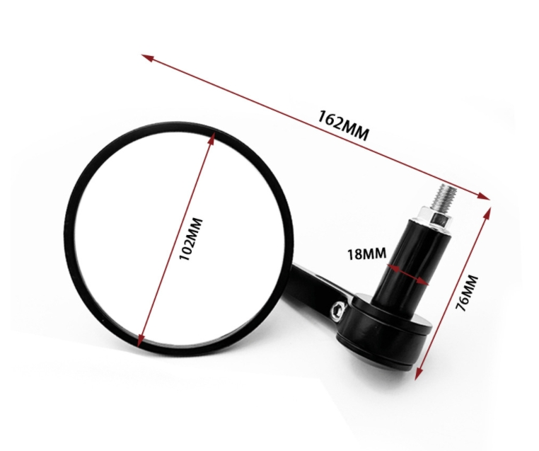 Motorcycle Emarked Handlebar End Mirror 13/18mm Grip End Round Mirror with ECE