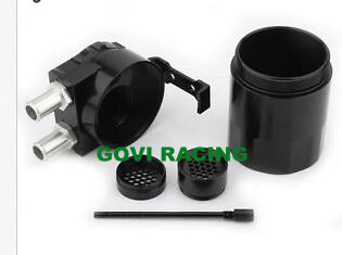 Aluminum Black Oil Reservior Catch Can Tank with Brether Baffled