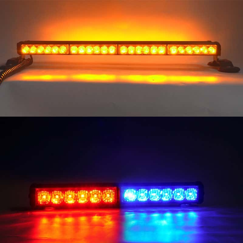 Flashing LED Light Bar Car Charger Magnetic Base