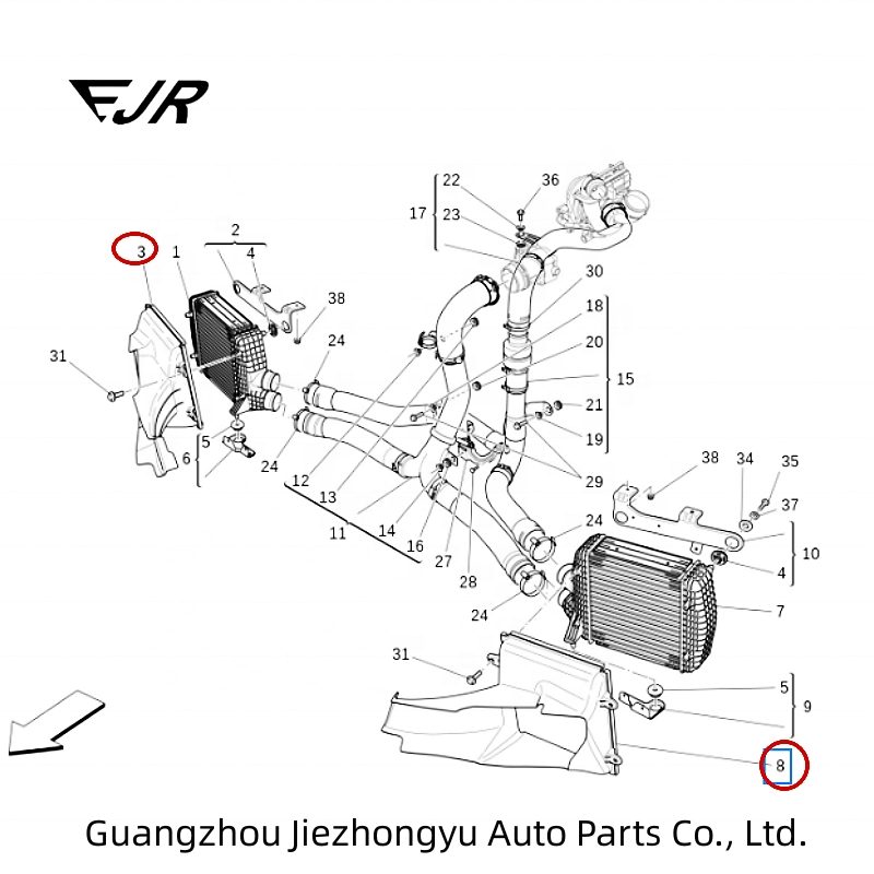 Воздуховод интеркулера Maserati Quattroporte M156