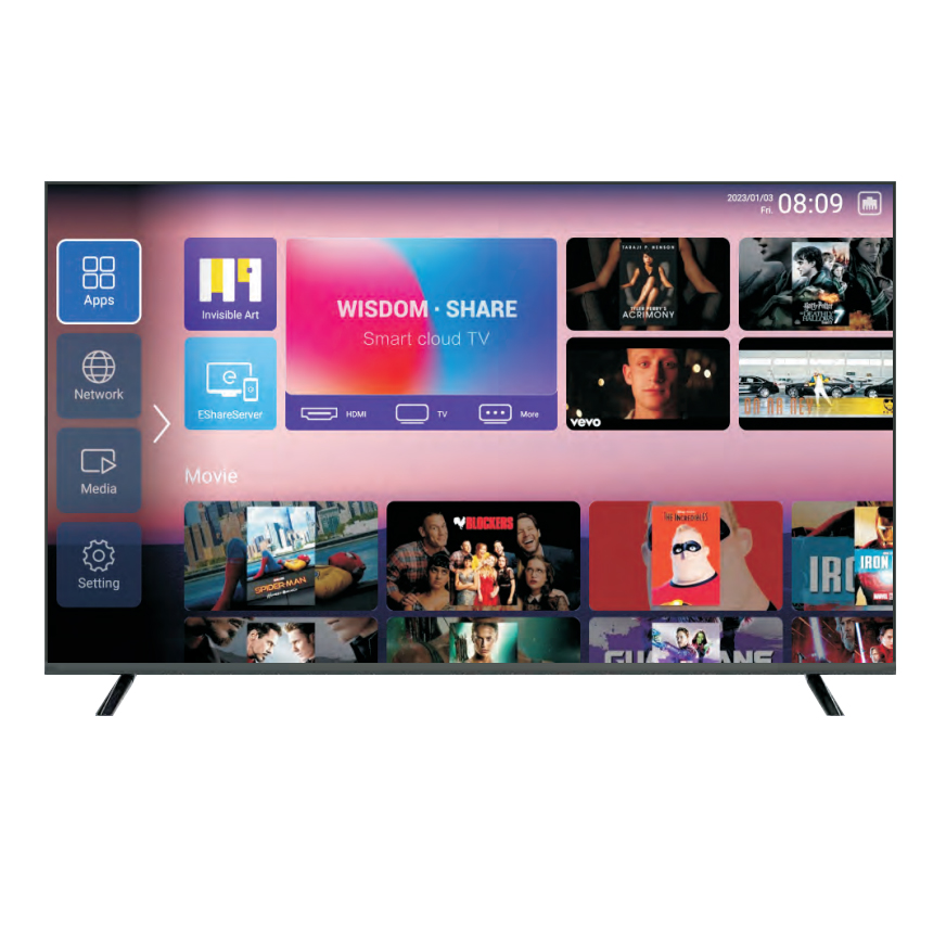 Смарт-телевизор со светодиодным экраном, Wi-Fi, Bluetooth, 4K UHD, безрамочный, от 32 дюймов, для отелей