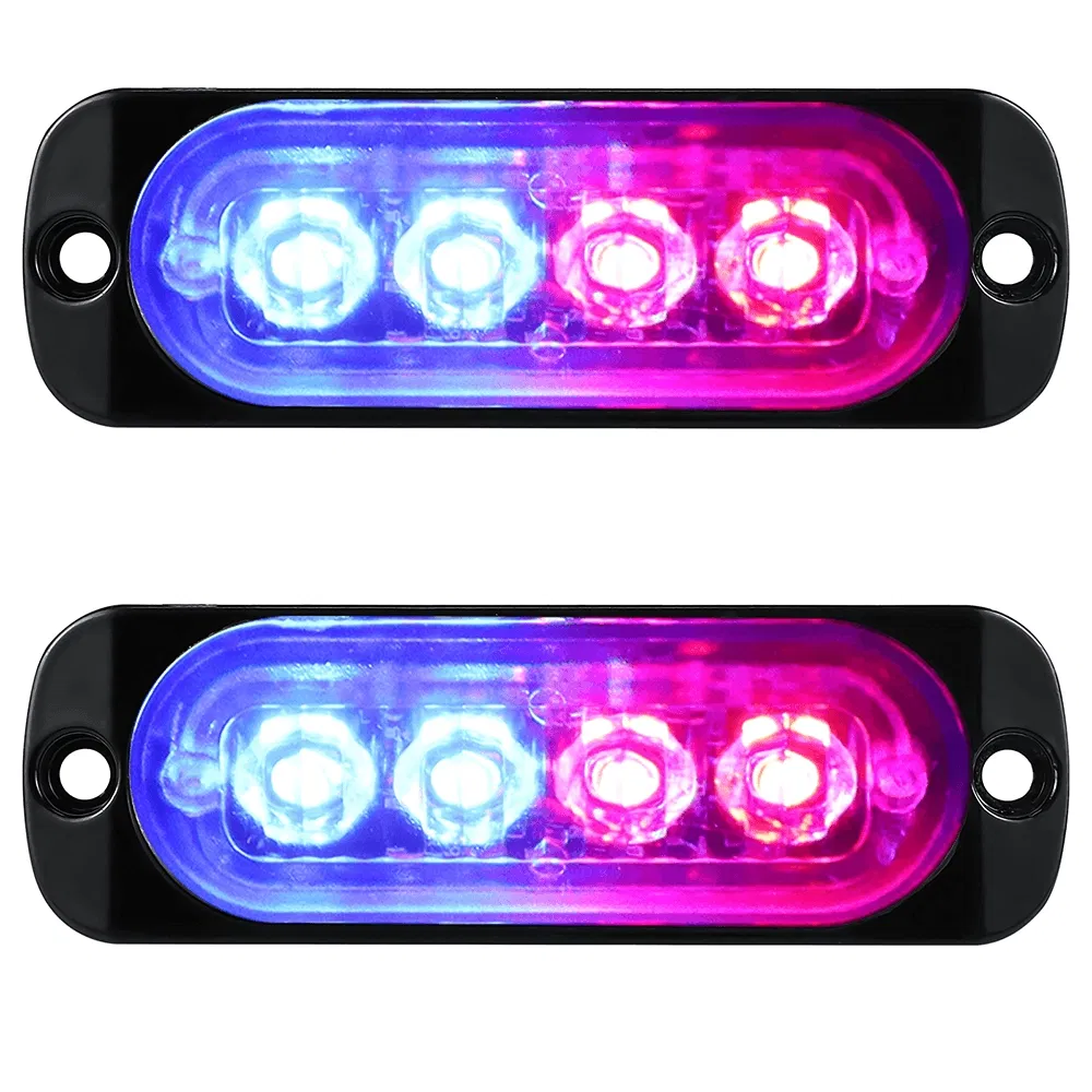 OEM Blue Red Strobe Lights – 4 LED, 12V/24V, Surface Mount, Multi-Vehicle Use (CE/RoHS/ISO9001 Certified)