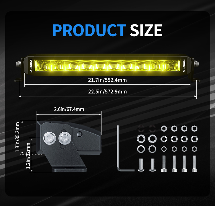 Aurora New Car RGB LED Light Bar Offroad IP69K LED Light Bar