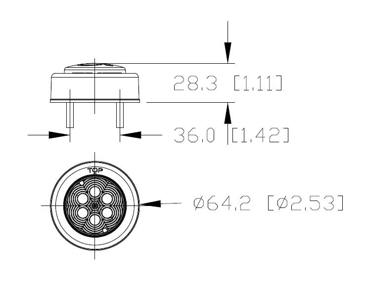 Боковой габаритный светодиодный фонарь LB902 для грузовиков