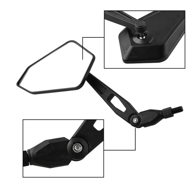 Motorcycle Rear View Mirror with Emarked M10/M8 Stem