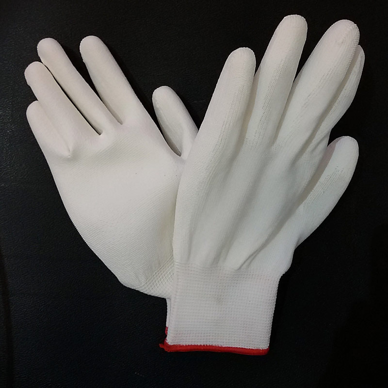 Grey PU Gloves Palm Coated Safety Work Glove China Manufacturer
