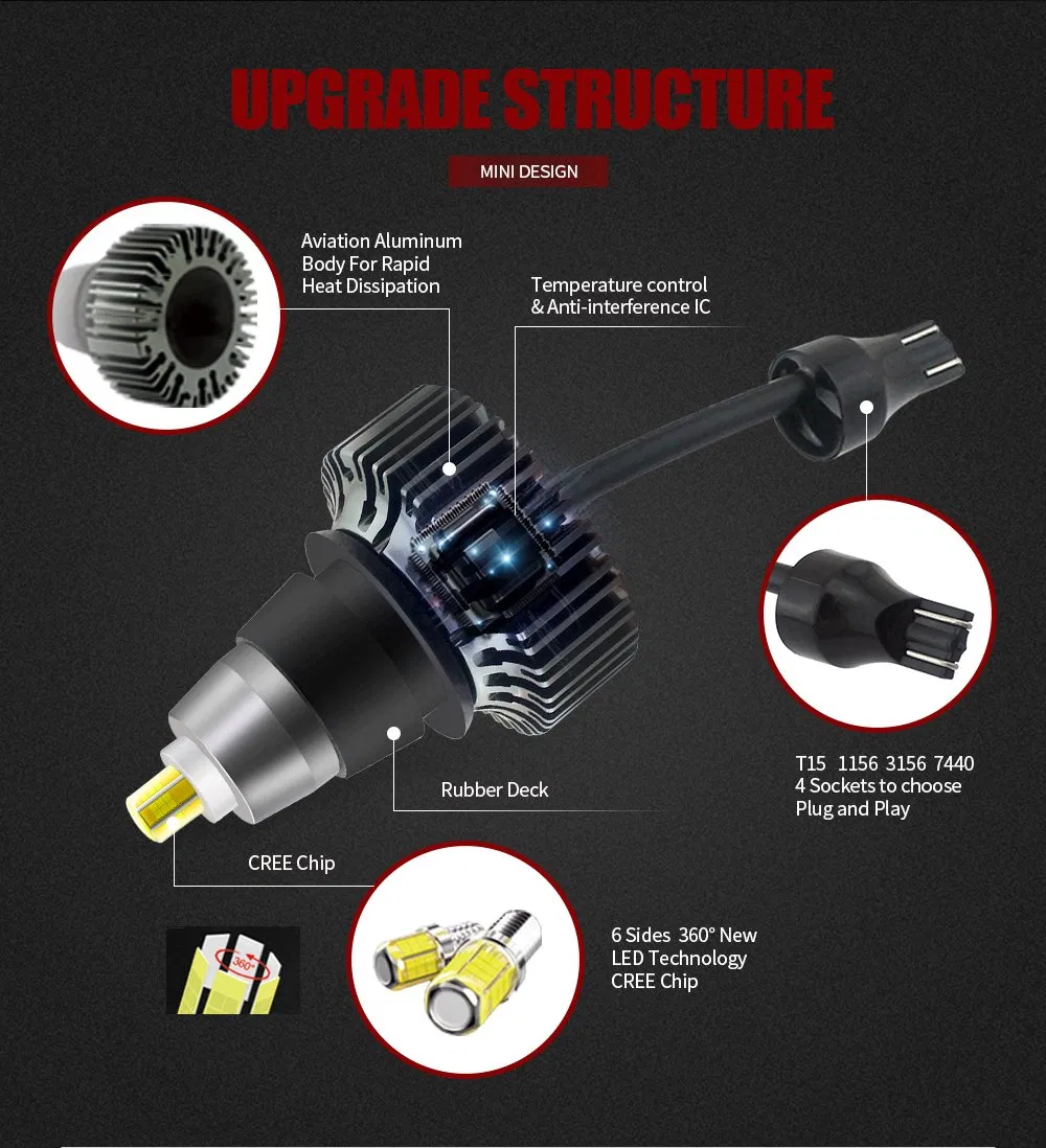 Светодиодная лампа заднего хода 360° CREE 45W