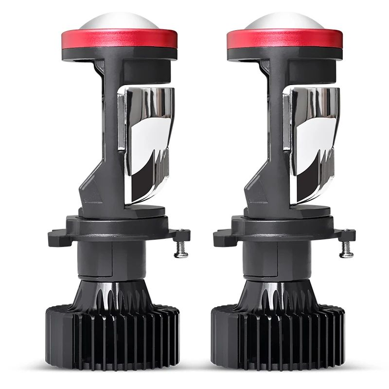 2 PCS High Low Beam Projector Lens LED Car Lights Universal Auto Moto H4 LED Headlight Bulb
