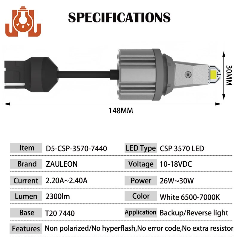 Светодиодная лампа заднего хода T20 W21W 7440