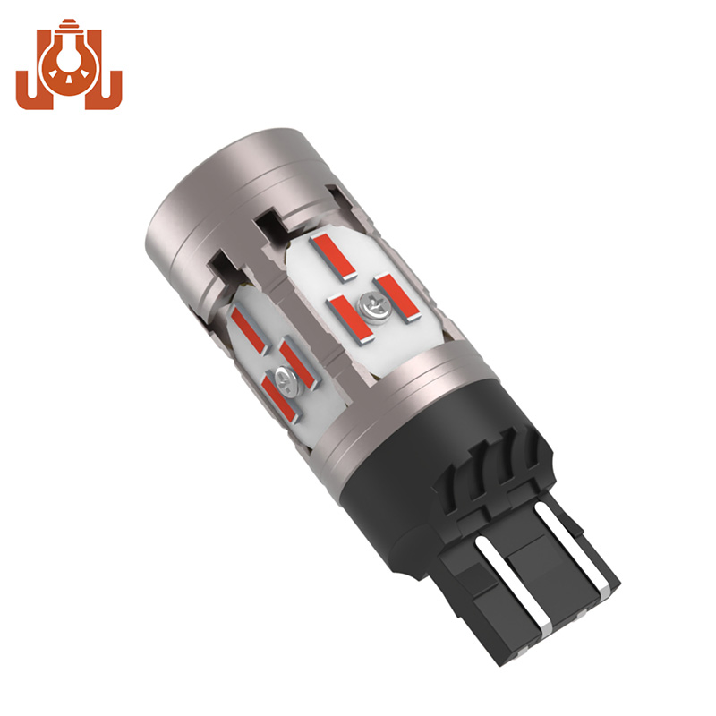 Красная светодиодная лампа 7443 для стоп-сигнала и габаритов