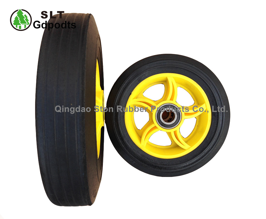 10" Rubber Trolley Flat Free Heavy Duty Wheel