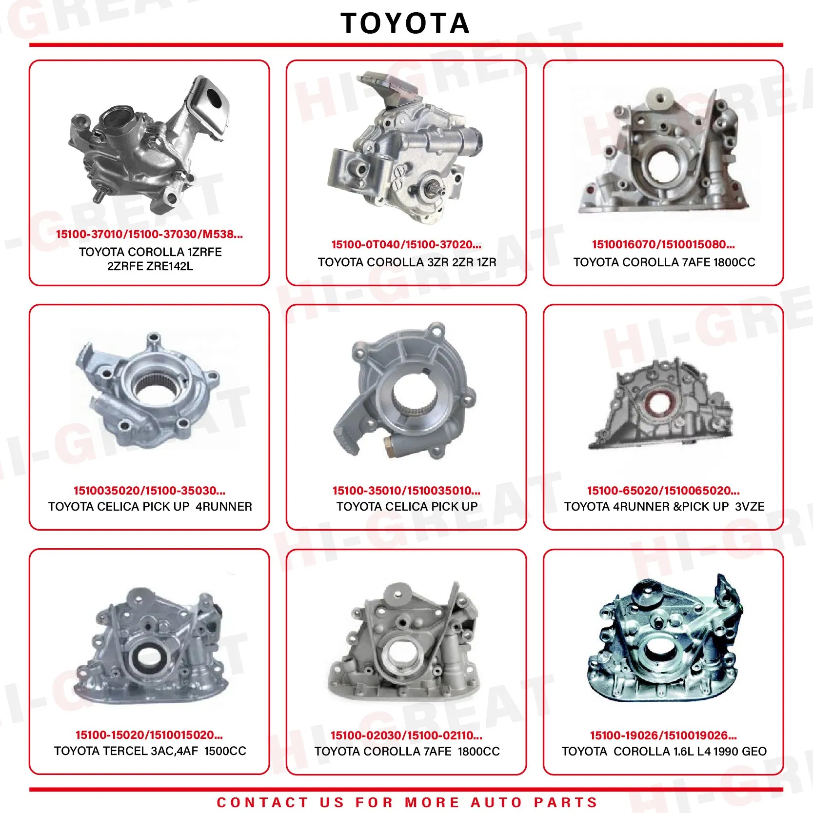 Масляный насос двигателя для иномарок Toyota, Mitsubishi, Nissan, Hyundai