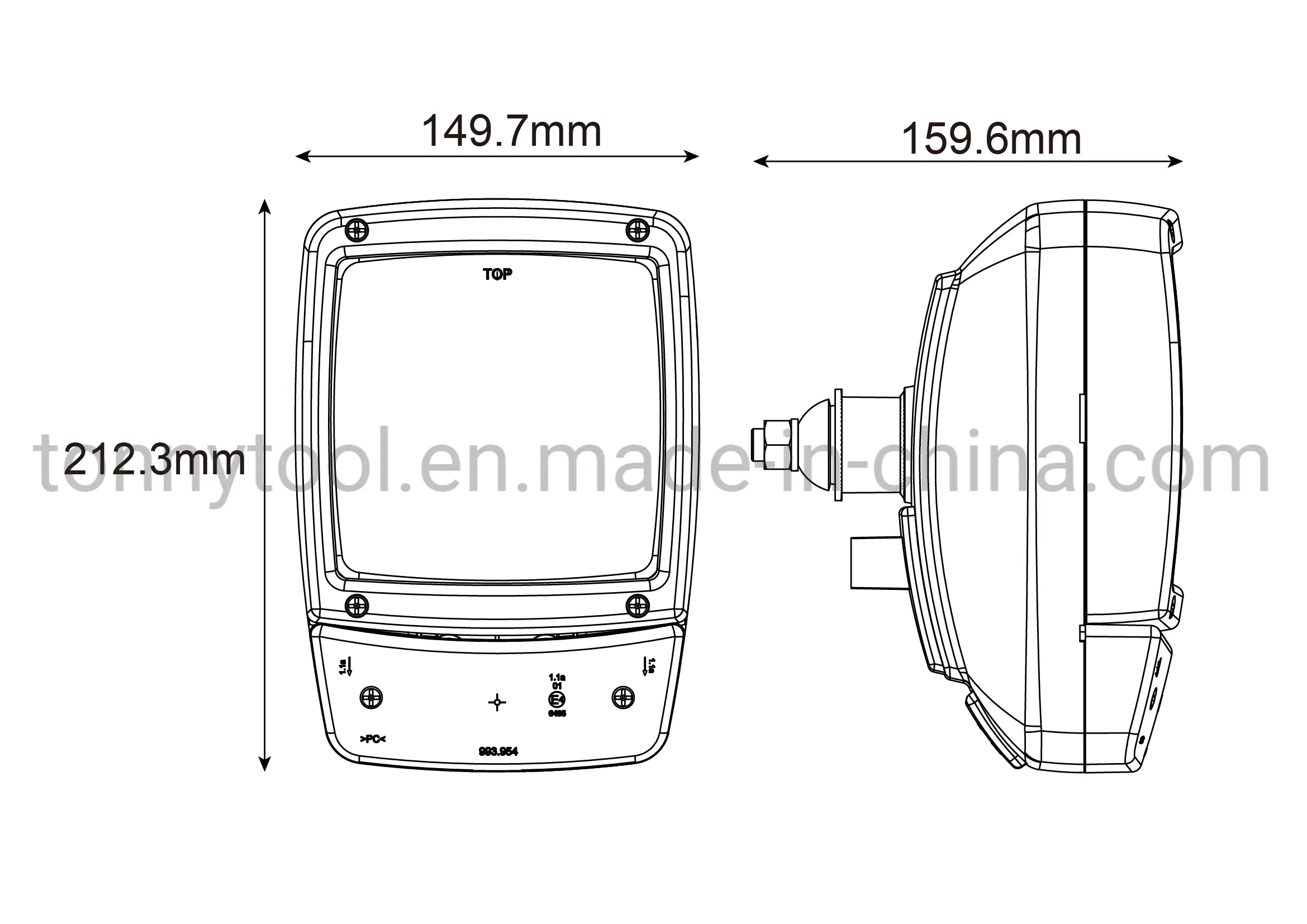 Ударопрочная и водонепроницаемая рабочая фара 12В для спецтехники