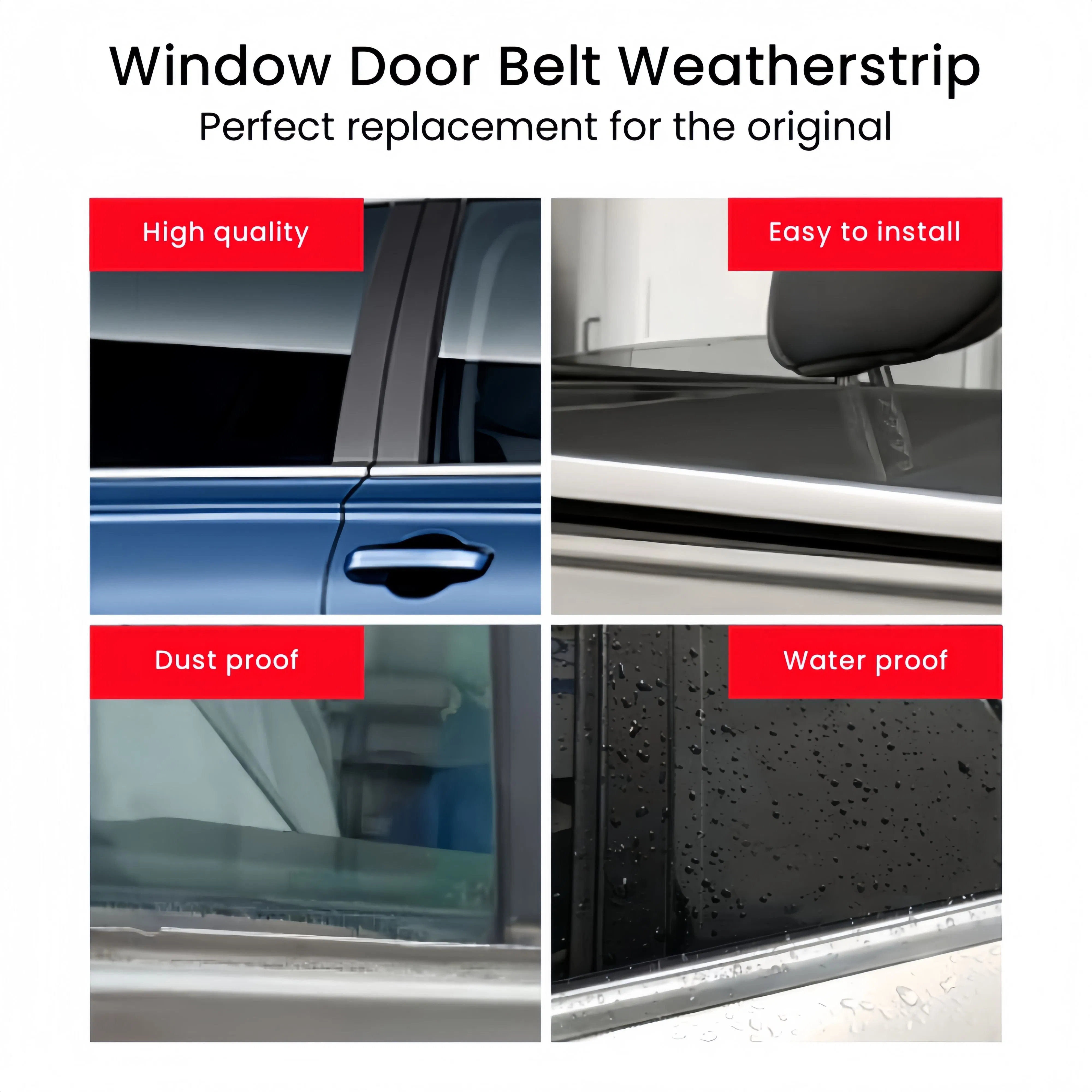 Fit for Toyota Corolla 2003-2008 Door Outside Window Weatherstrip Seal Belt Outer Protector Auto Car Accessories 4PCS