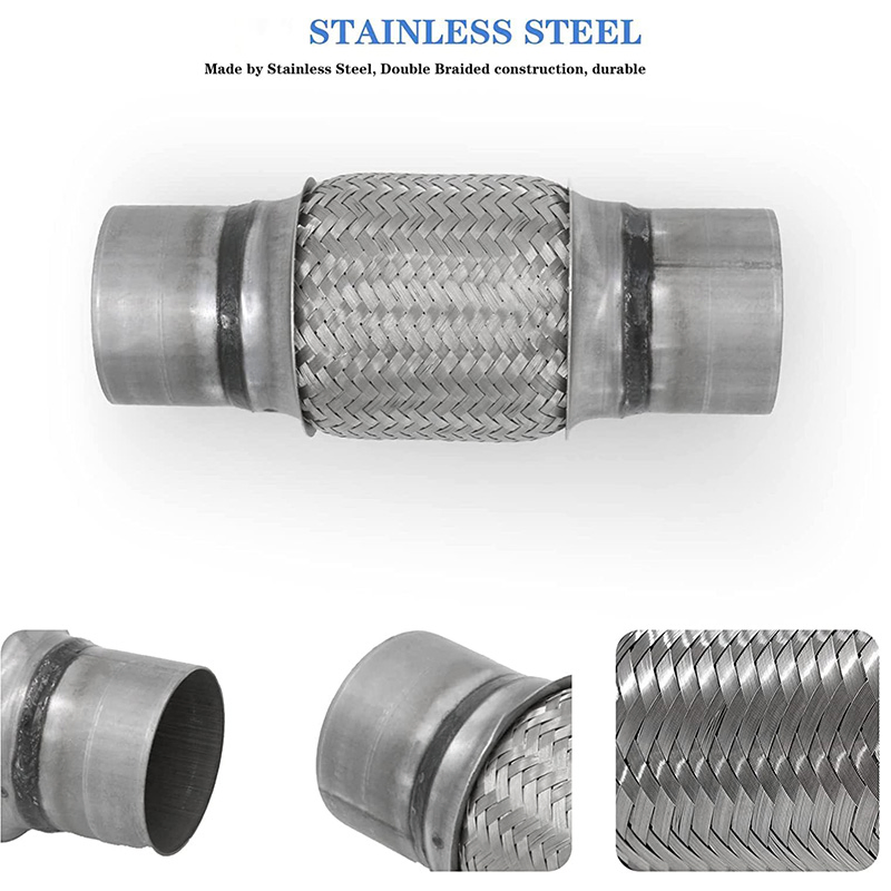 3" X 6" Heavy Duty Stainless Steel Exhaust Flex Pipe 10" Ol