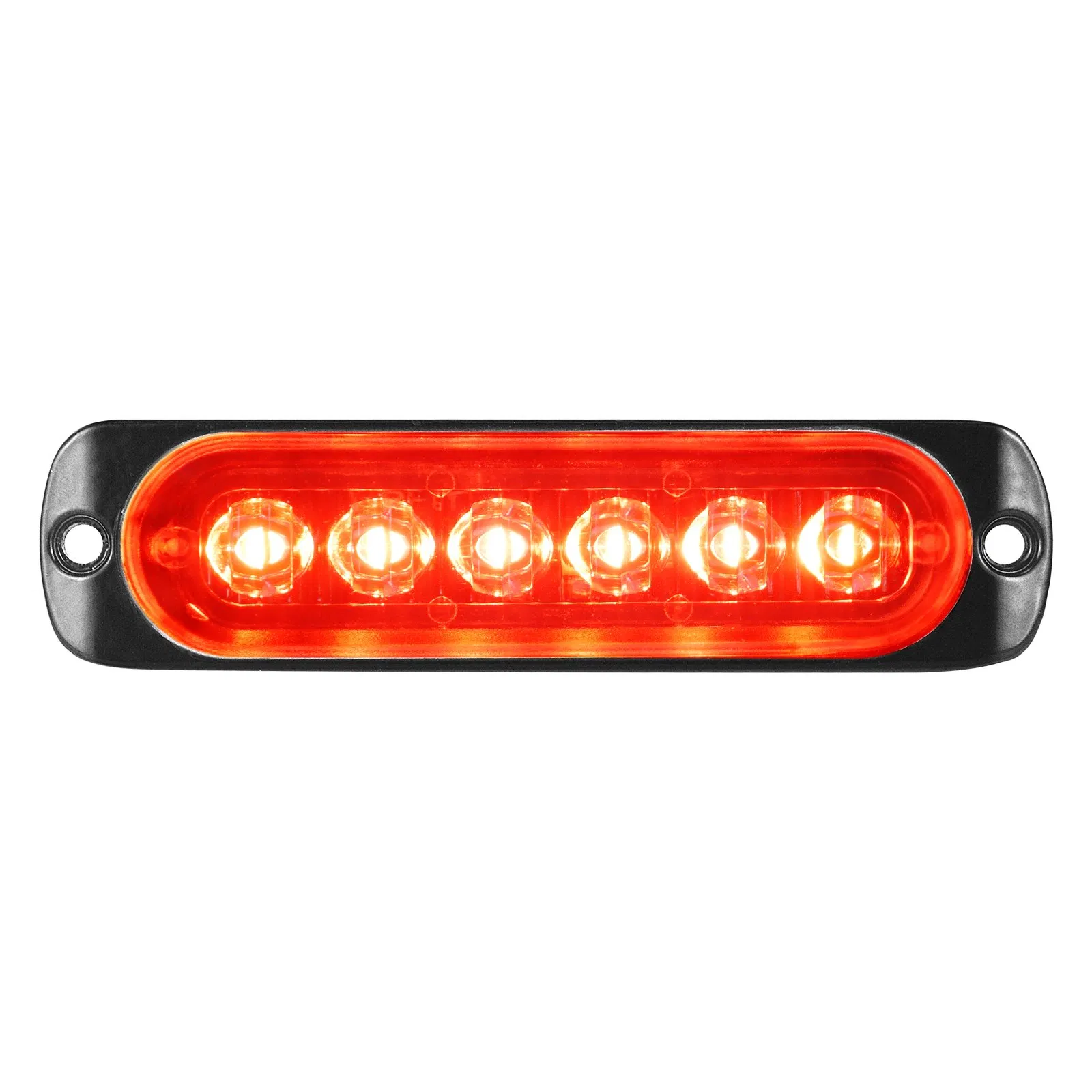 Truck Light 6-LED Red Strobe Warning Light - 12-24V Emergency Flashing Light for Trucks & Construction Vehicles (CE/RoHS Certified)