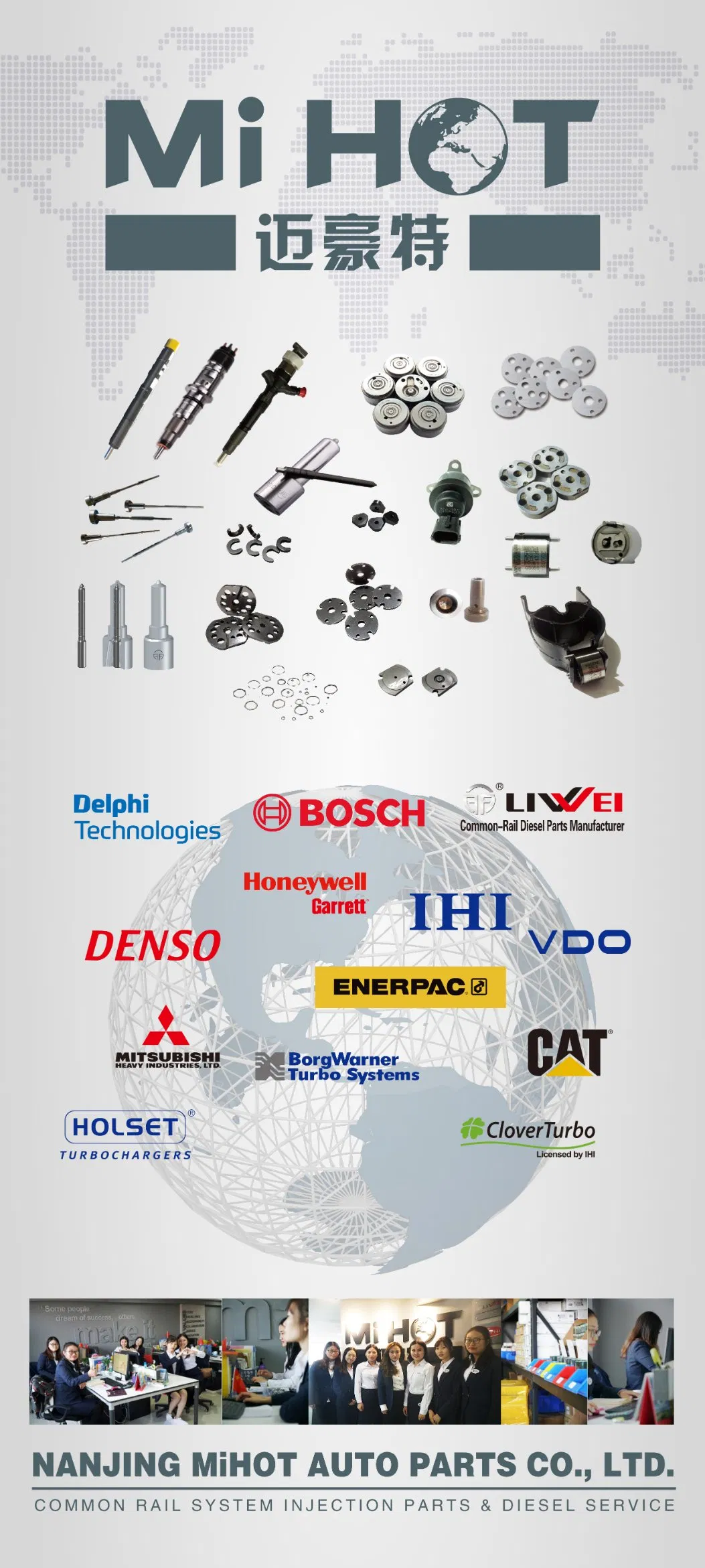 Liwei Fuel Nozzle Dlla153p884 for Common Rail Injector (095000-5800/5801)