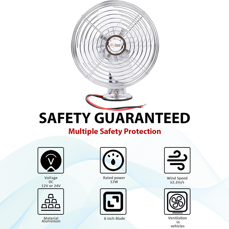 Автовентилятор 6" 8" металлический, 2 скорости, 12В/24В