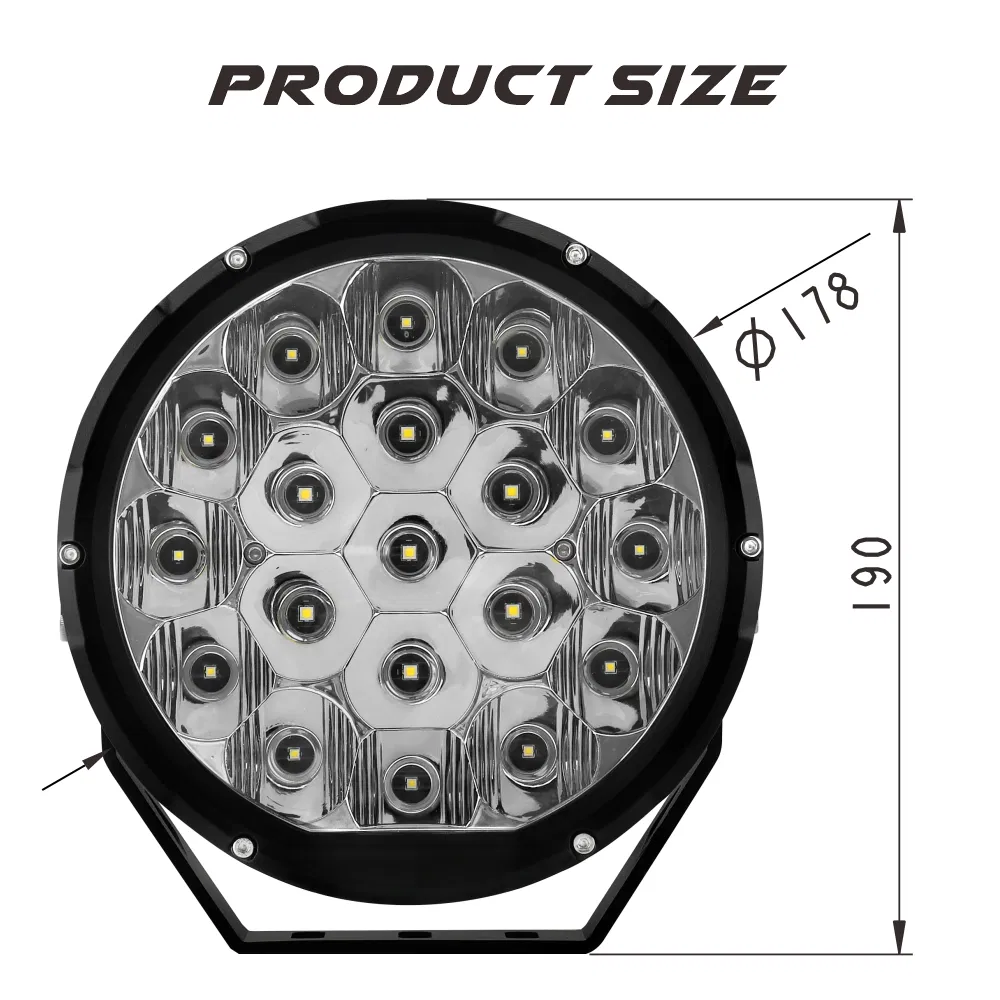 Круглый светодиодный прожектор 7 дюймов, 11000 лм, 106Вт