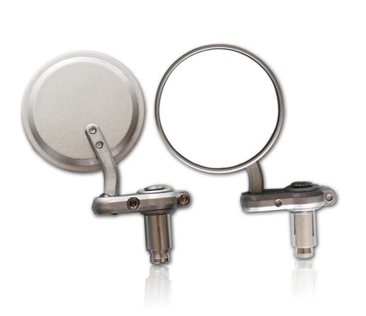 Motorcycle Aluminum Round Handlebar End Mirrors Black