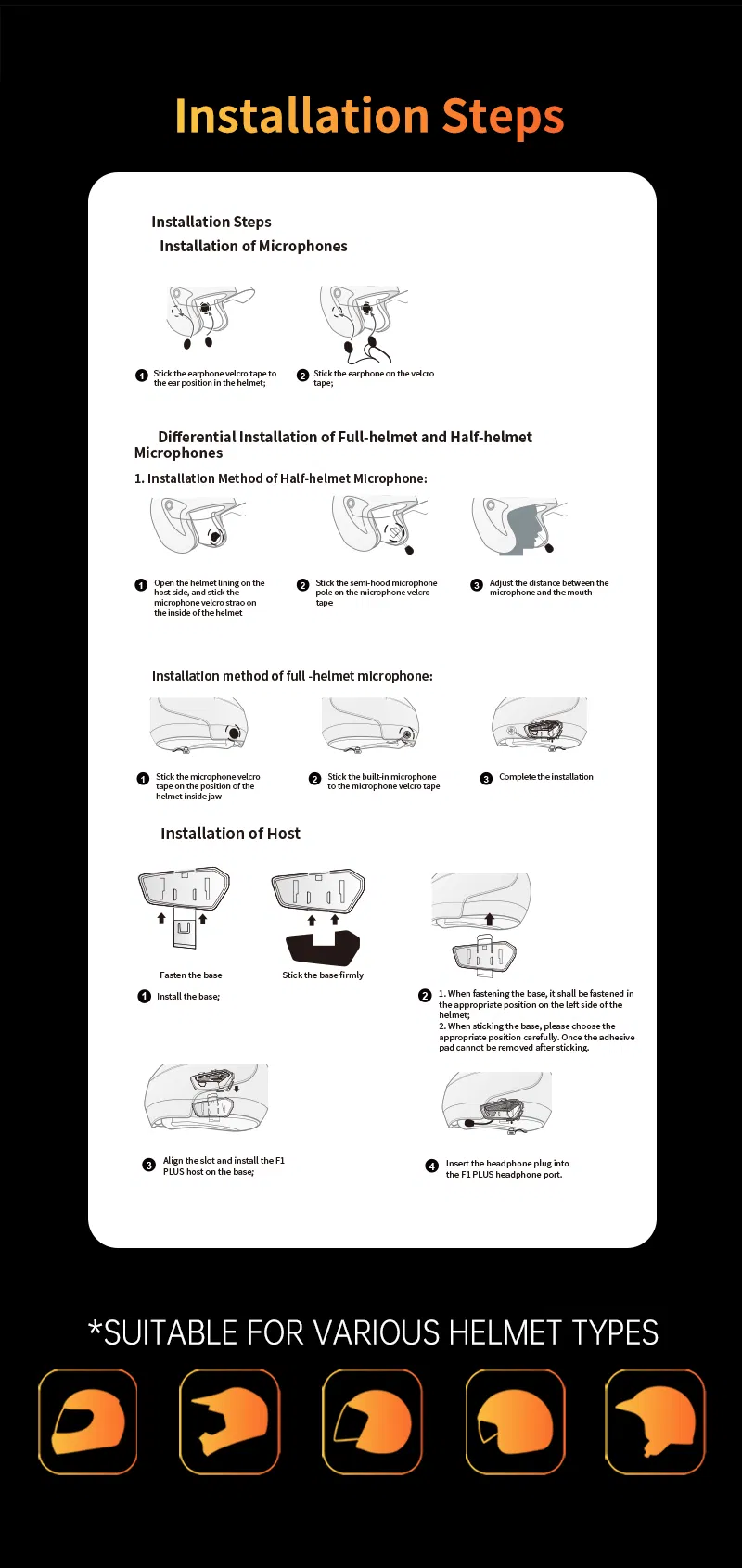 Мотоинтерком Freedconn F1plus Bluetooth для группы, IP67