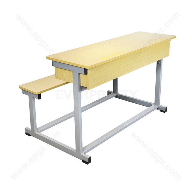 Modern Design Durable School Desk and Chair Set – Double Table Wooden Furniture for Students