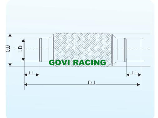 Гофрированная труба глушителя 45-76 мм с хомутами