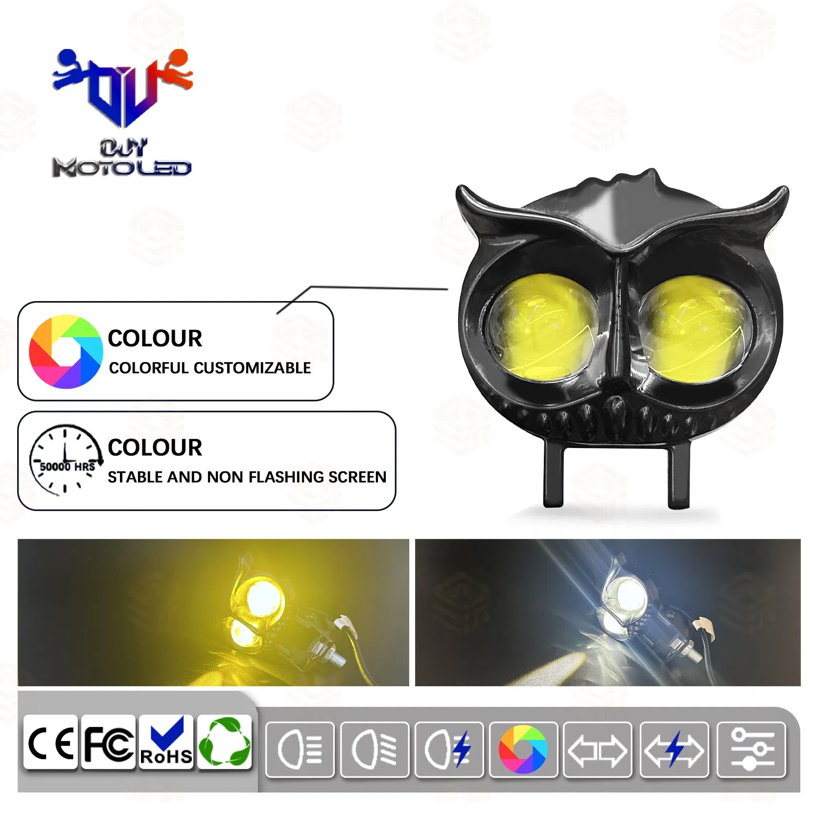 Универсальные светодиодные фары для мотоцикла с автовыключением