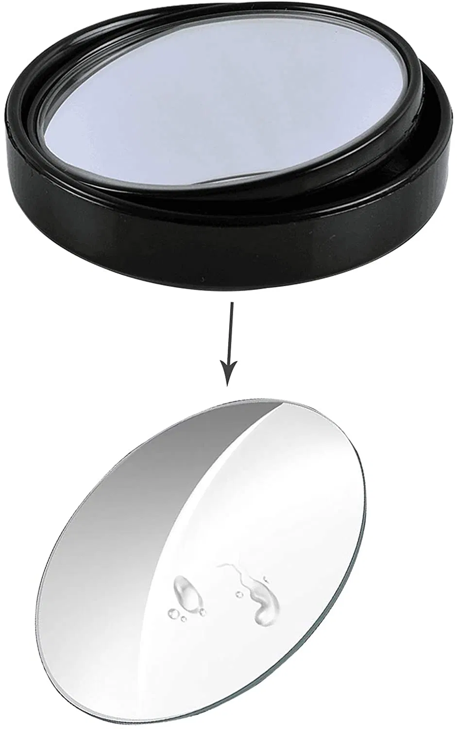 2 Pack Automotive Blind Spot Mirrors, Small Round Convex Adjustable 360° Rotate Wide Angle