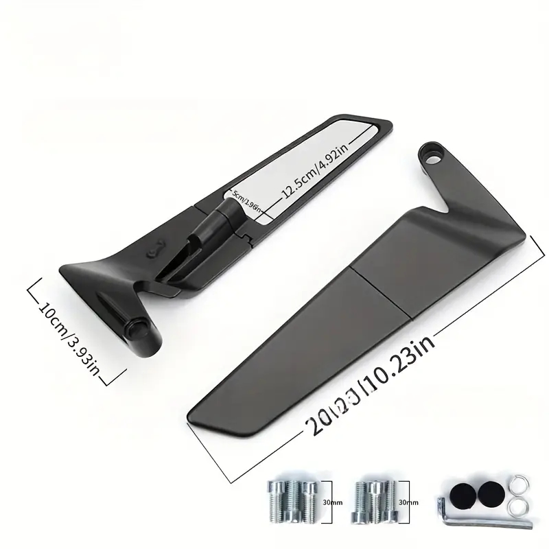 Motorcycle Rearview Mirror High-Speed CNC Rearview Mirror for Sport Bikes – Wing Shape, Zero Vibration