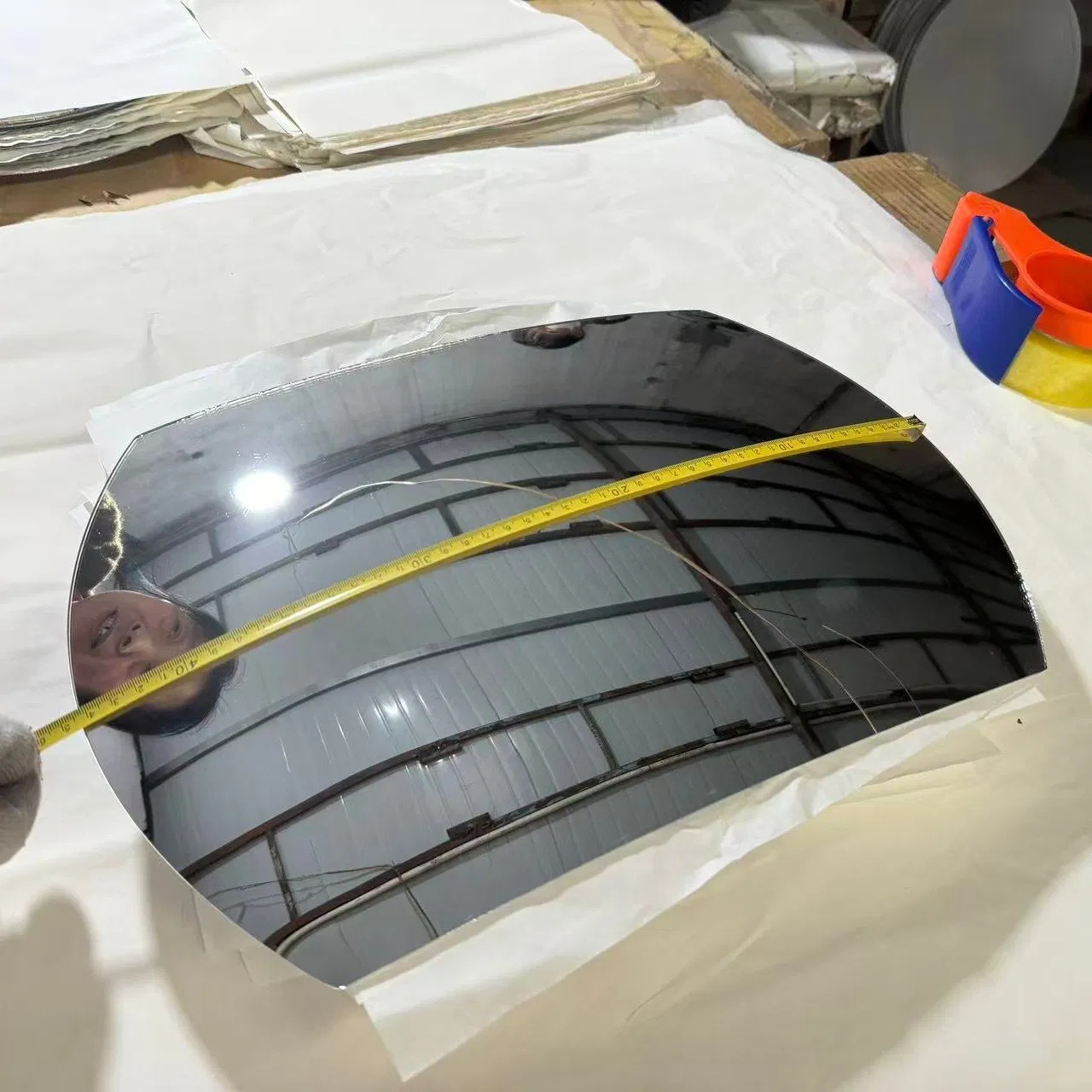 2mm Float Glass Single Chrome Coated Bent Mirror Curved Mirror for Rearview Car