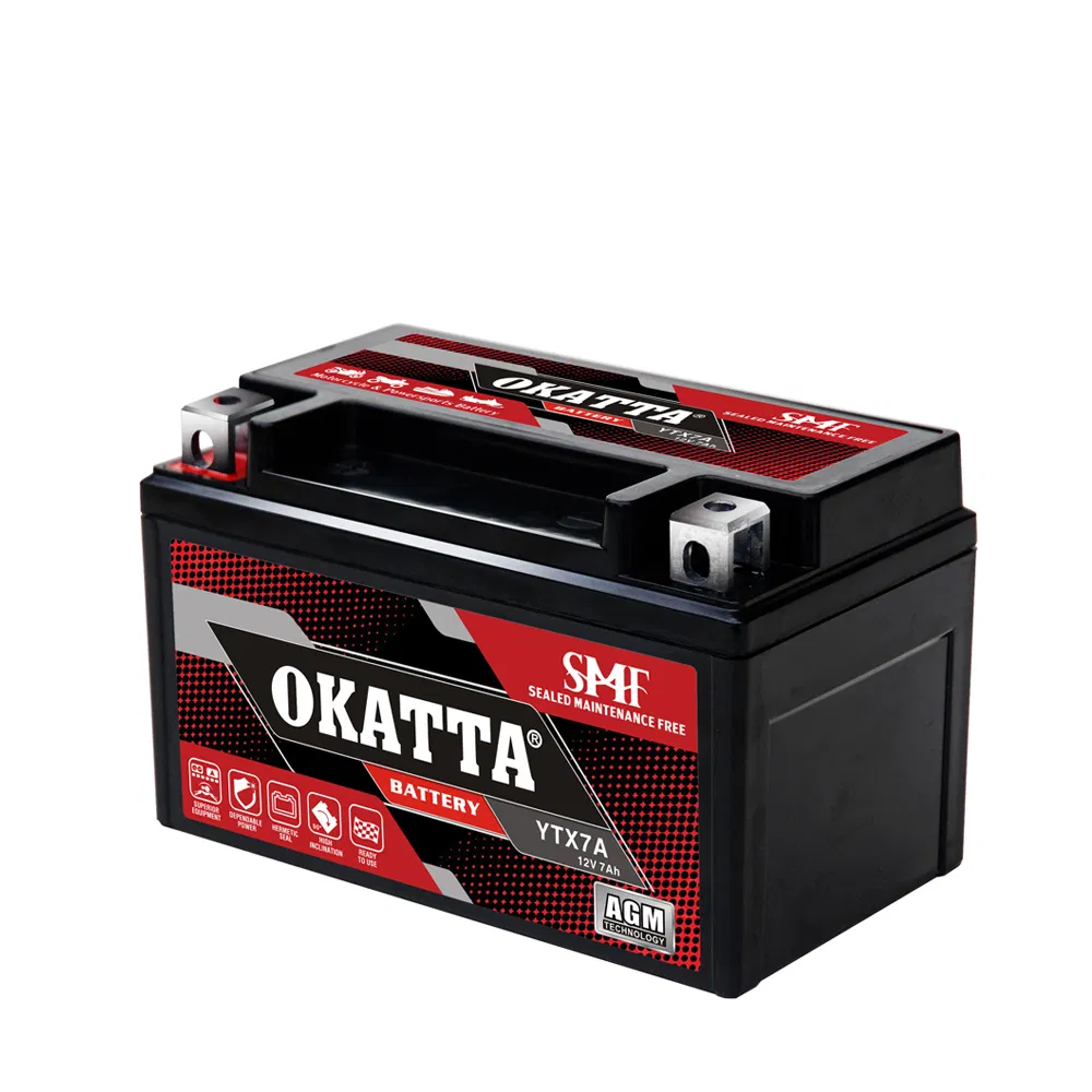 Ytx7a AGM Electric VRLA Motorcycle Battery Mf Bicycle Scooter Power Battery 12V7ah
