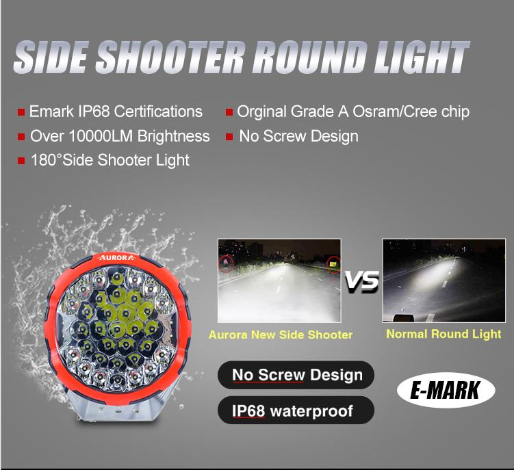 Круглые светодиодные фары Aurora 9 дюймов, 205W