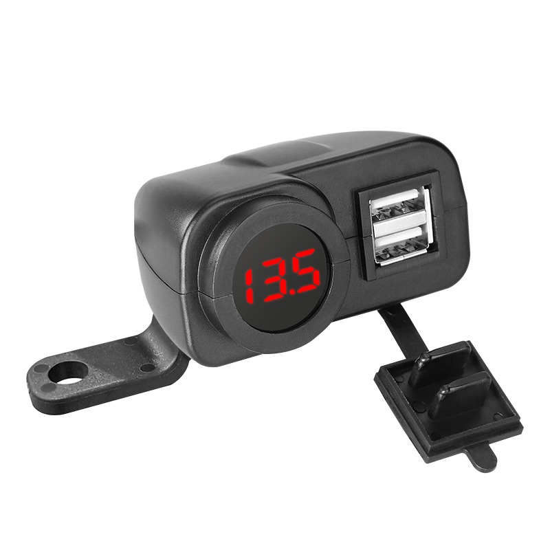 USB-зарядка для мотоцикла с дисплеем напряжения 12V/24V