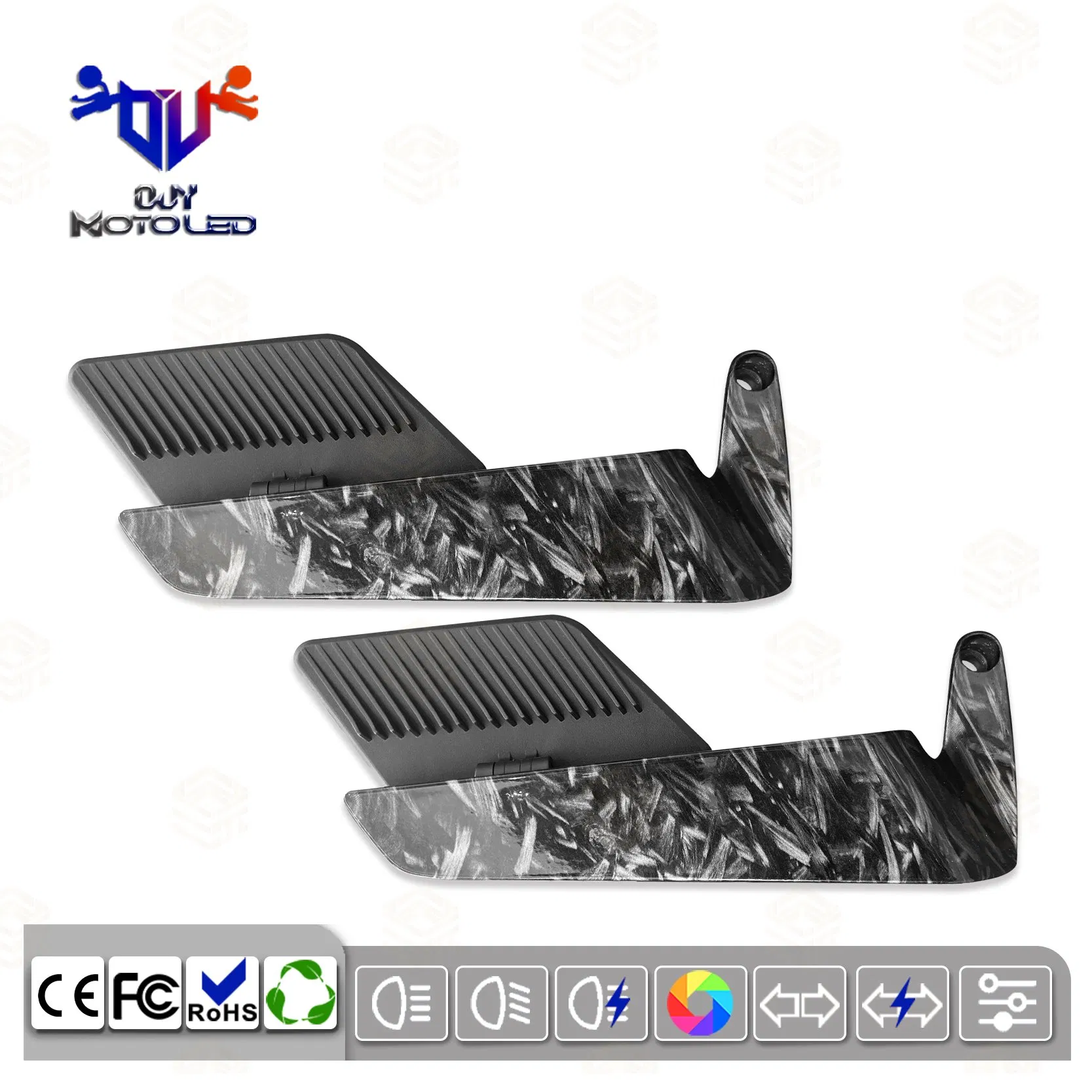 Motorcycle Universal Large Rearview Mirror Reflector Forged Pattern Accessories