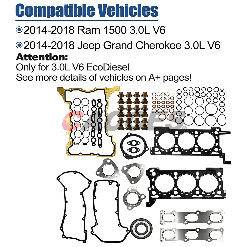 Комплект прокладок двигателя 3.0L для Chrysler, Dodge, Jeep, RAM