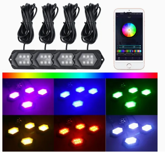 Комплект RGB LED-подсветки днища автомобиля с APP-управлением