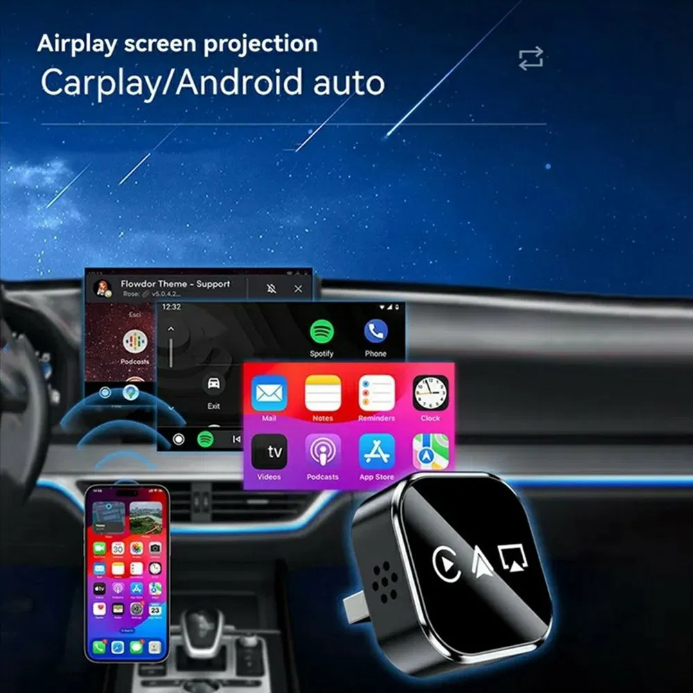 Адаптер Carplay Q1a 3-в-1 беспроводной для Android Auto