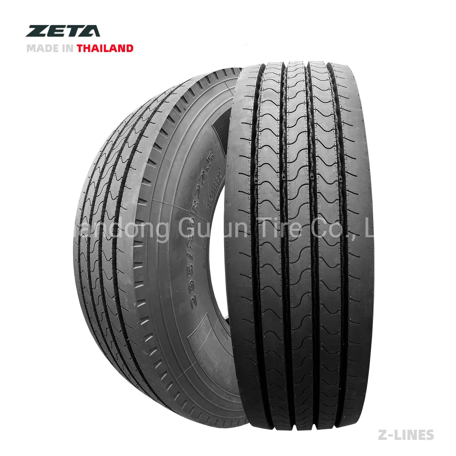 Thailand Truck Tyres 11r22.5 11r24.5 295 75 R22.5 14pr 16 Pr TBR Tires DOT ECE Approved Premium Zeta Brand