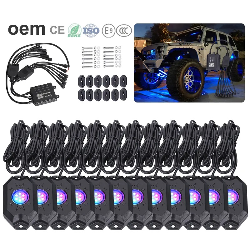 LED Car Decorative RGB Mini Pod LED Rock Light