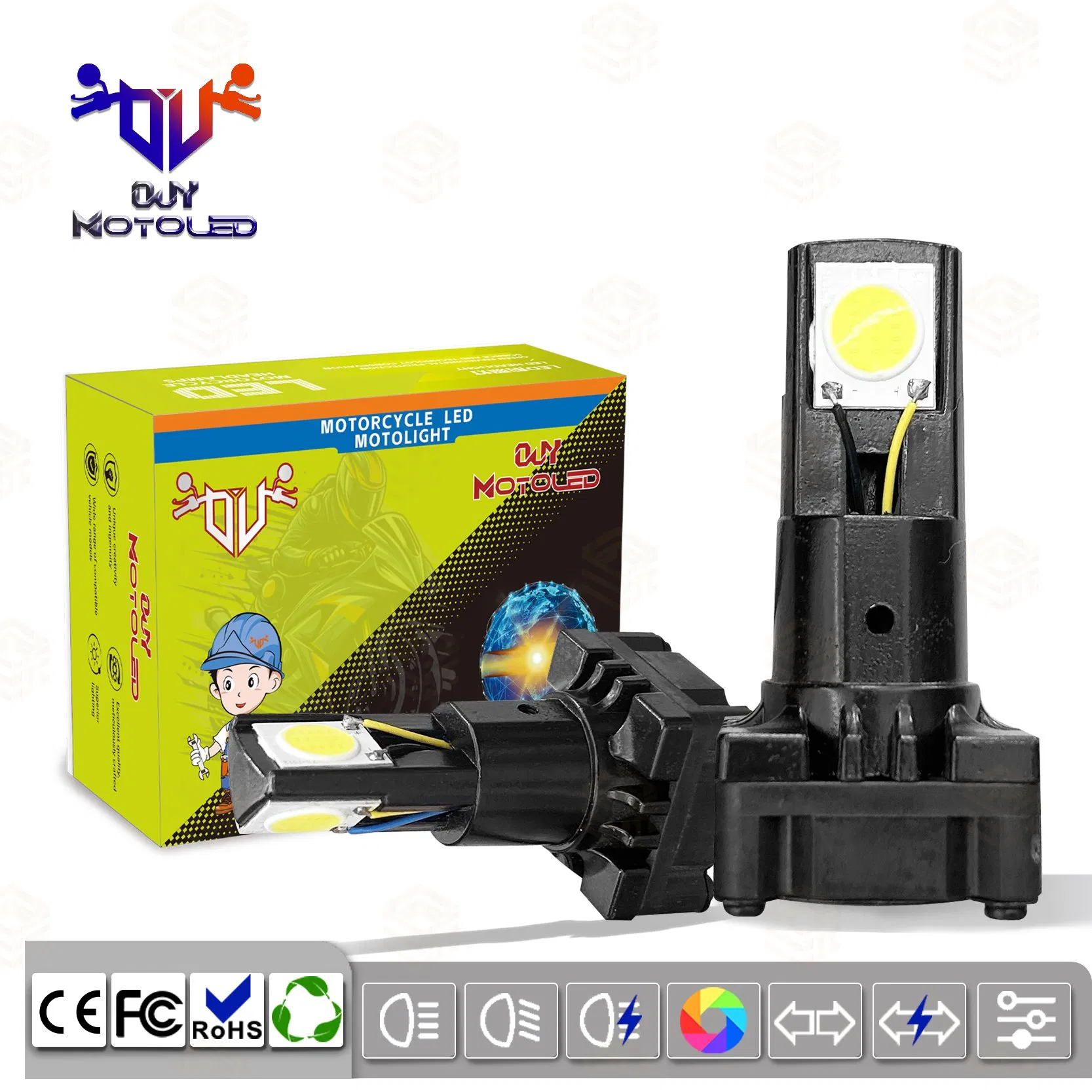 Сверхъяркие светодиодные фары H4 с вентилятором