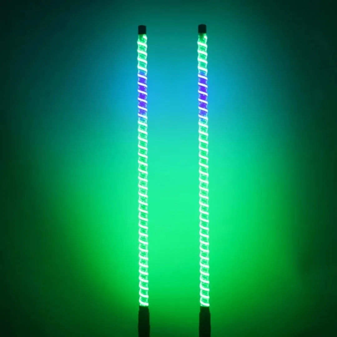 RGB APP and Remote Control Whip Light with COB Brighter UTV LED Whip Antenna Lights