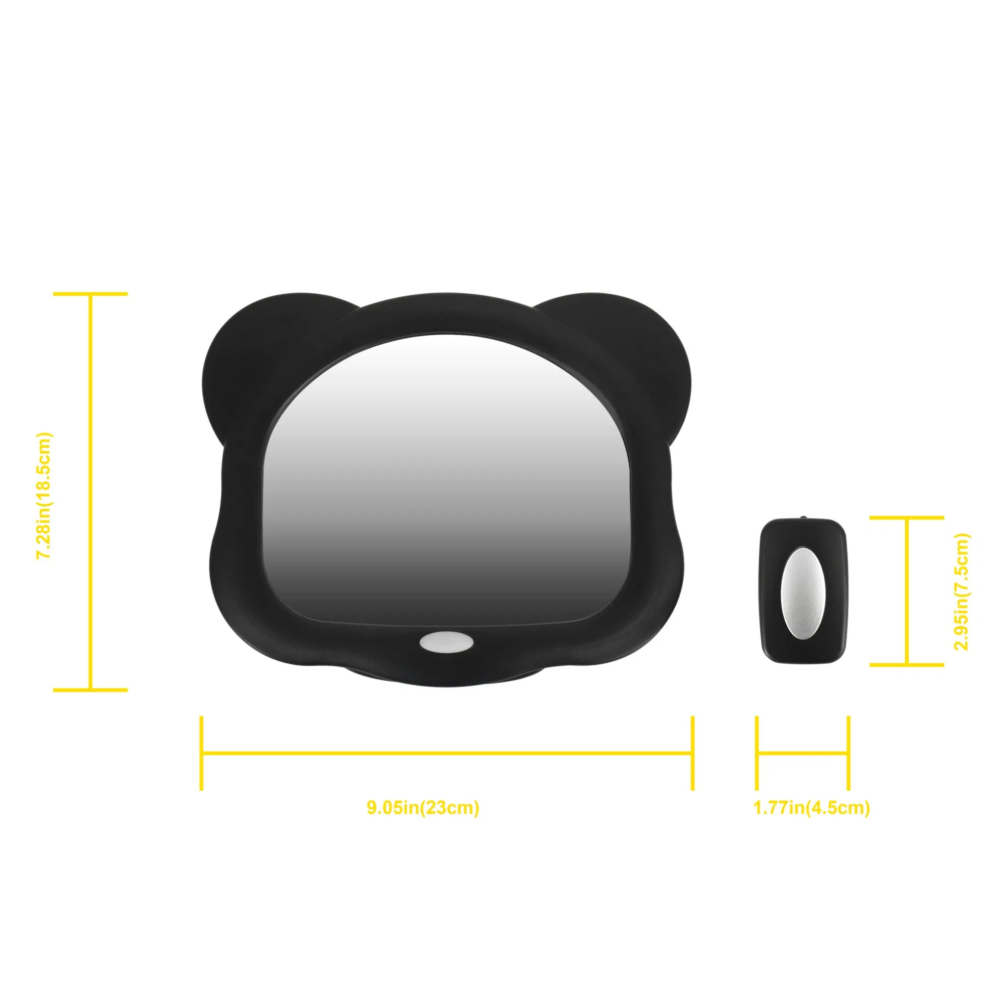 LED Bear Shape Baby Car Rear View Mirror