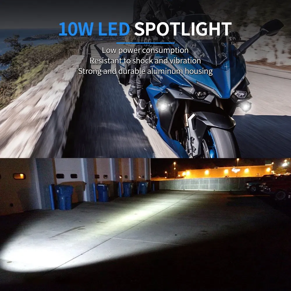 Противотуманные LED фары Aurora для мотоцикла, 2 шт.