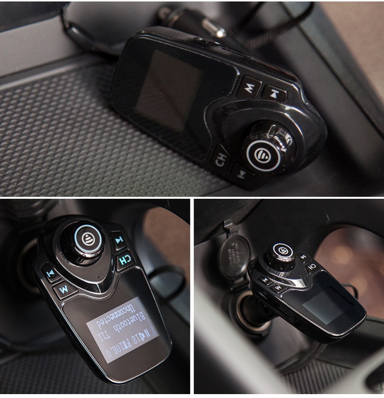 Автомобильный FM-передатчик T11 с громкой связью, USB-портами и быстрой зарядкой
